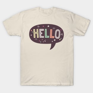 Hello Speech Bubble Typography T-Shirt